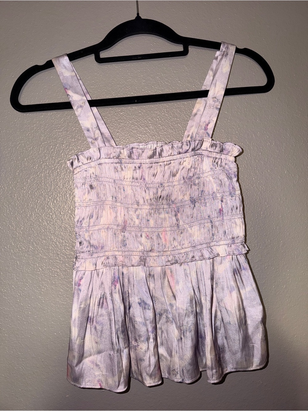 J. Crew Pastel Tie-Dye Smocked Sundress Top in Lavender and Soft Pink